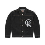 CREST CHAINSTITCH DENIM TRUCKER [WASHED BLACK]