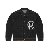 CREST CHAINSTITCH DENIM TRUCKER [WASHED BLACK]