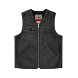 SKYDIVE LEATHER VEST [BLACK]