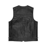 SKYDIVE LEATHER VEST [BLACK]
