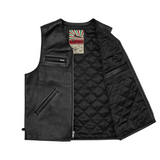 SKYDIVE LEATHER VEST [BLACK]