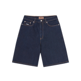 DUAL STRIPE DENIM SHORT [WASHED INDIGO]