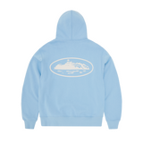 ISLAND PUFF PRINT ZIP HOODIE [BABY BLUE]