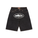 ISLAND BAGGY DENIM SHORT [WASHED BLACK]
