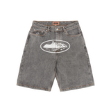 ISLAND BAGGY DENIM SHORT [LIGHT GREY]