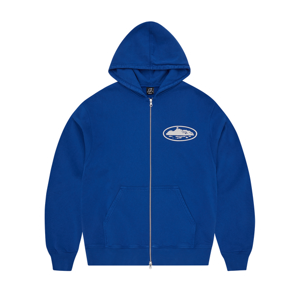 ISLAND PUFF PRINT ZIP HOODIE [WASHED ROYAL]