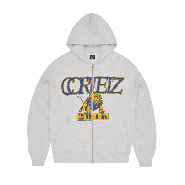 LION BOXY ZIP HOODIE [LIGHT HEATHER]