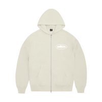ISLAND PUFF PRINT ZIP HOODIE [OFF WHITE]