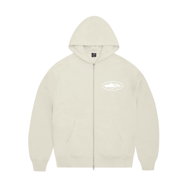 ISLAND PUFF PRINT ZIP HOODIE [OFF WHITE]