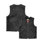 SKYDIVE LEATHER VEST [BLACK]