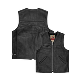 SKYDIVE LEATHER VEST [BLACK]